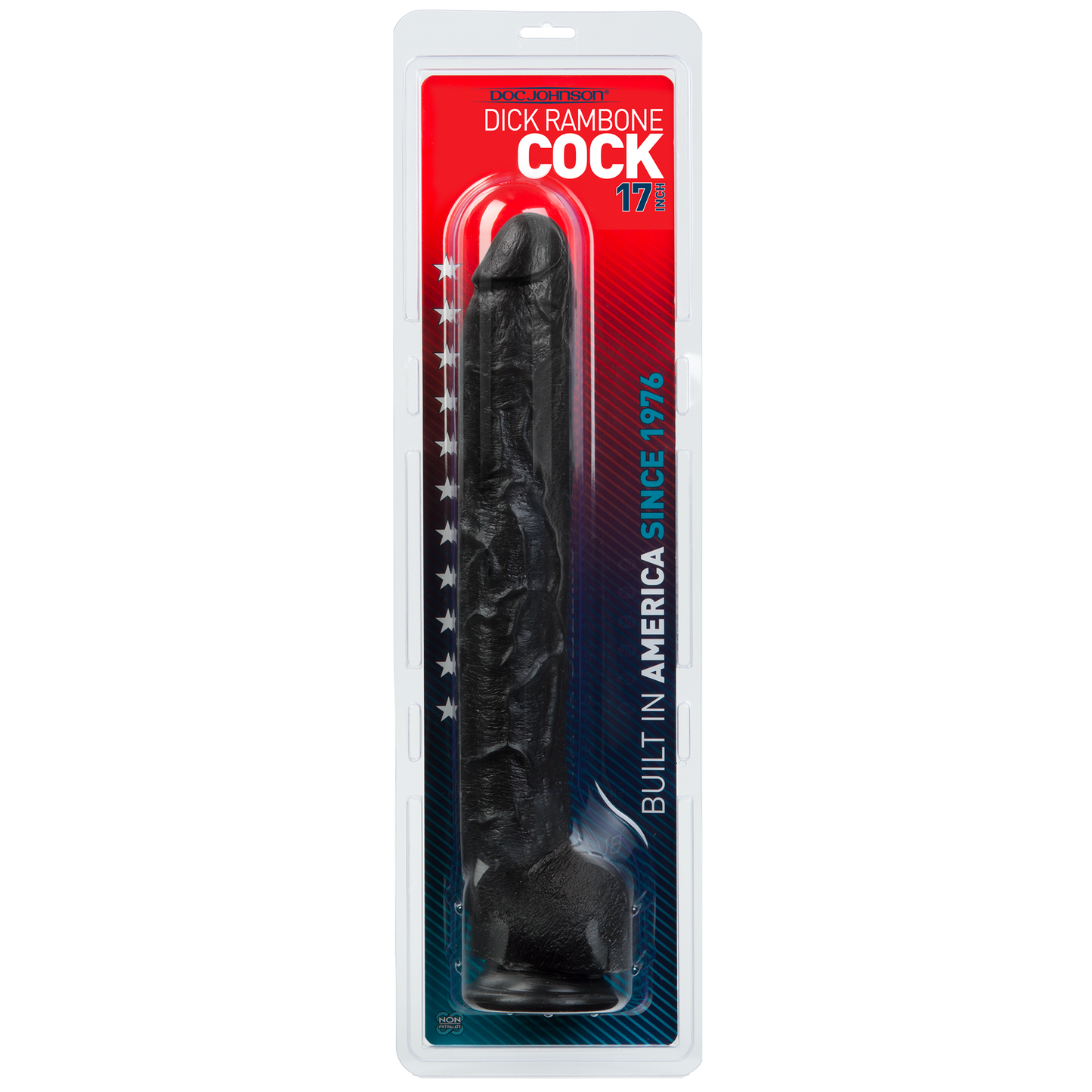 Dick Rambone Realistic Cock - Black, 16" - Thorn & Feather