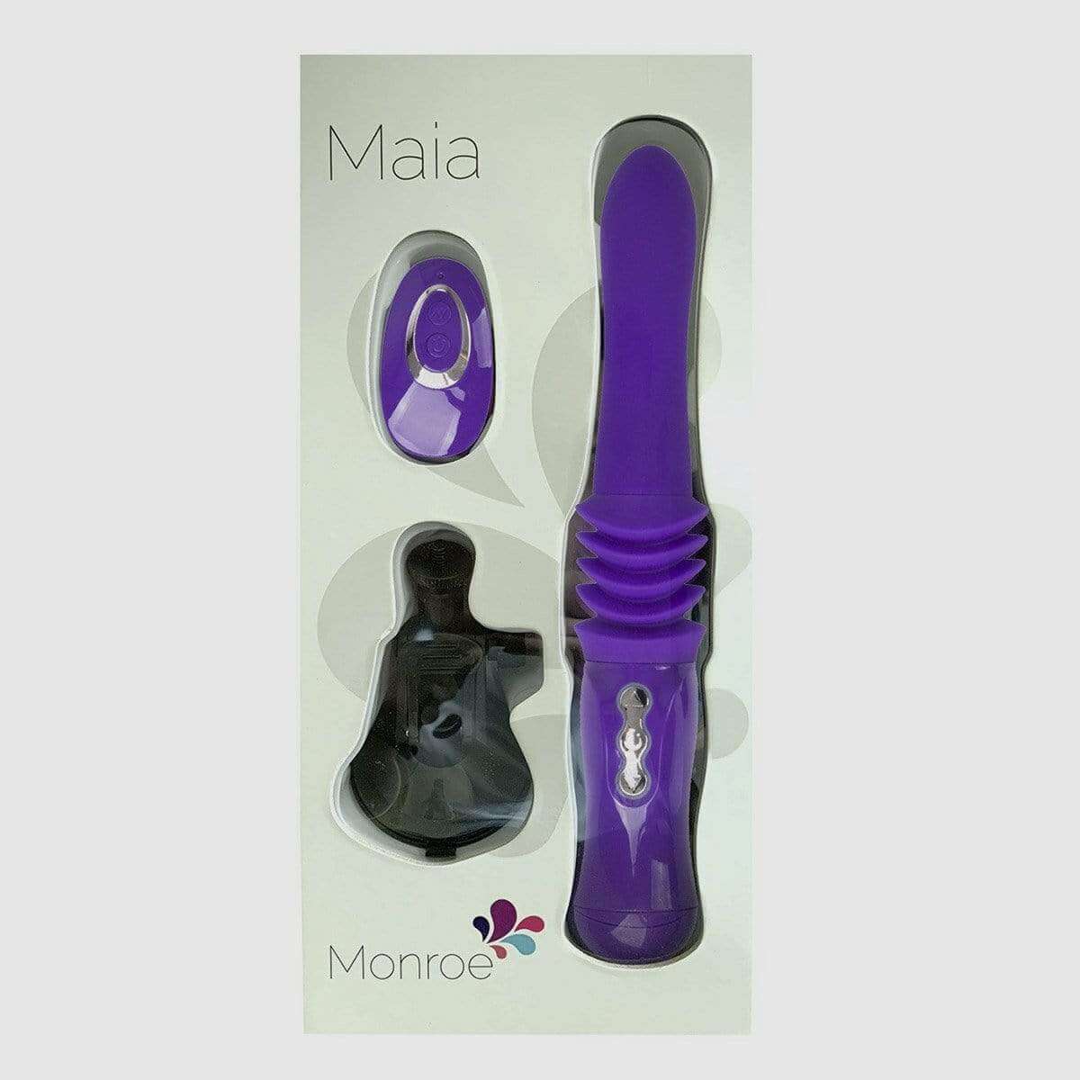 MONROE USB Rechargable Silicone Thrusting Portable Love Machine - Purple - Thorn & Feather