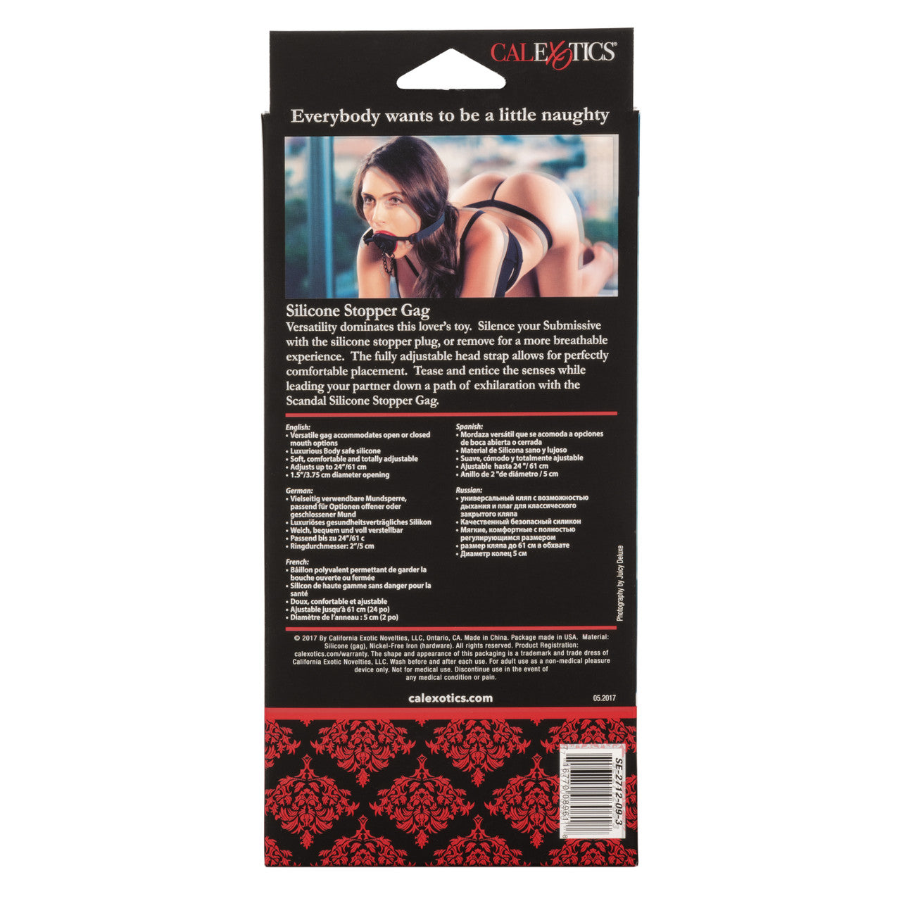 CalExotics Scandal Silicone Stopper Gag - Black - Thorn & Feather