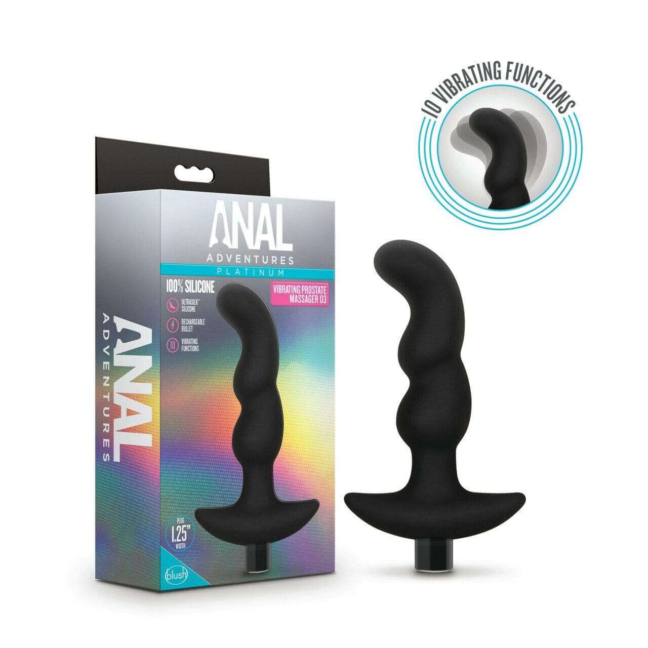 Silicone Vibrating Prostate Massager 03 - Black - Thorn & Feather