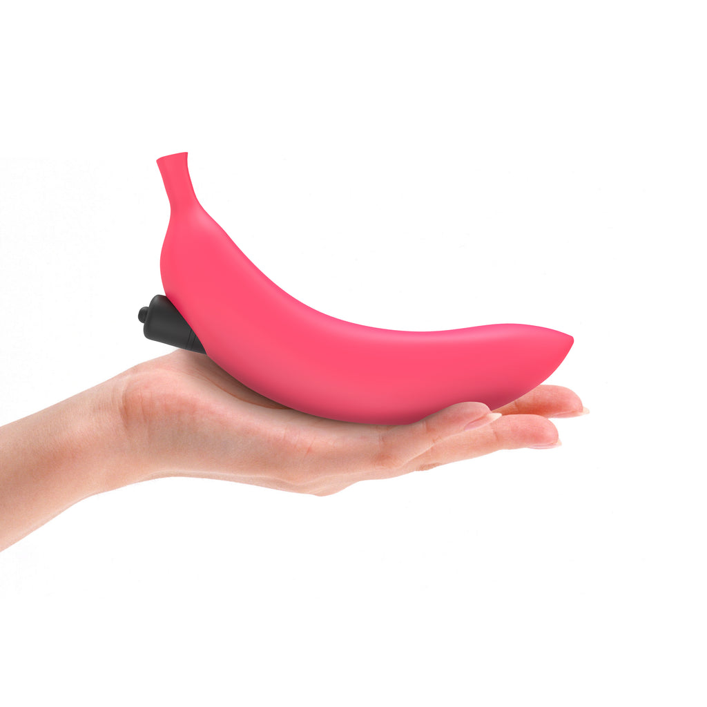 Oh Oui Banana Vibrating Dildo In Banana Bag - Danger Pink - Thorn & Feather