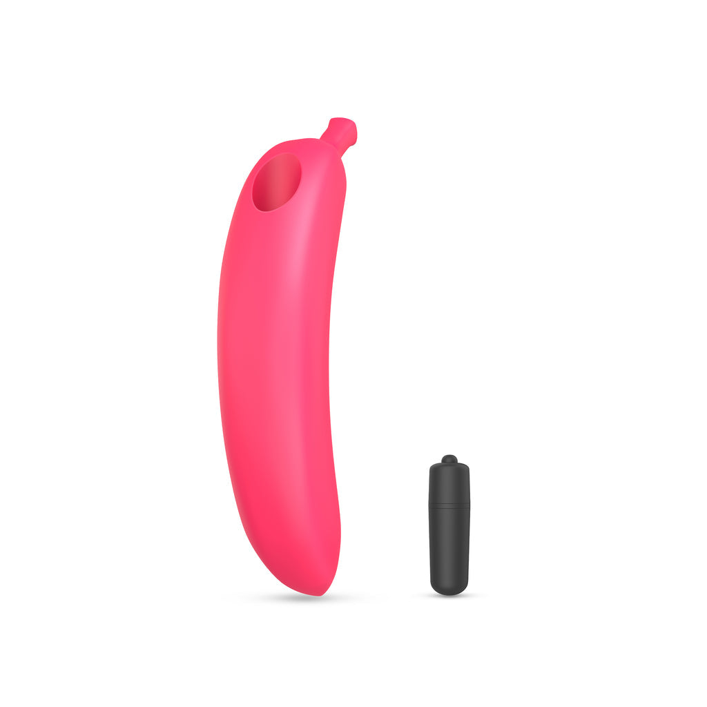 Oh Oui Banana Vibrating Dildo In Banana Bag - Danger Pink - Thorn & Feather