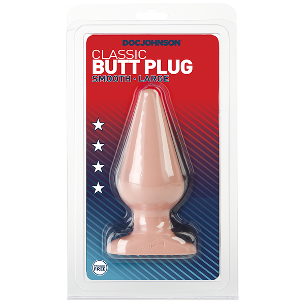 Classic Smooth Butt Plug - Large, White