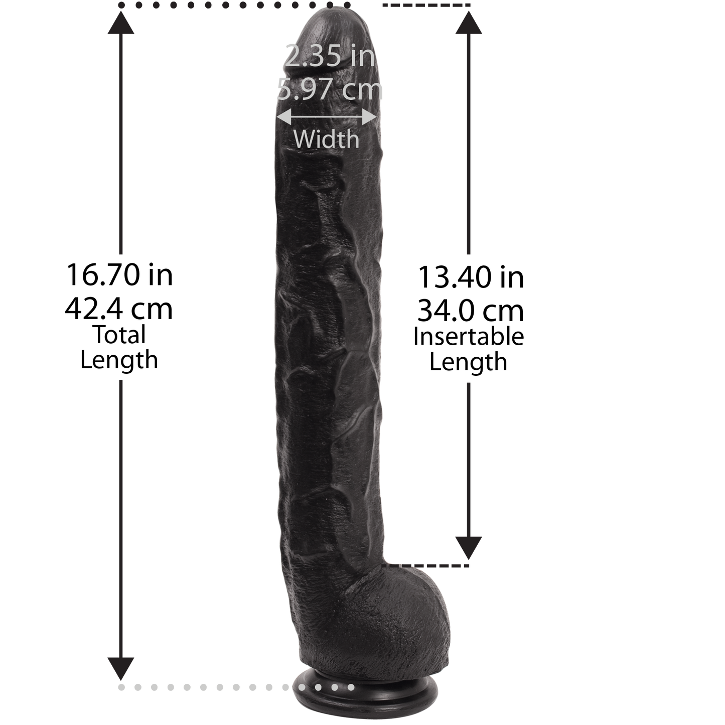 Dick Rambone Realistic Cock - Black, 16" - Thorn & Feather