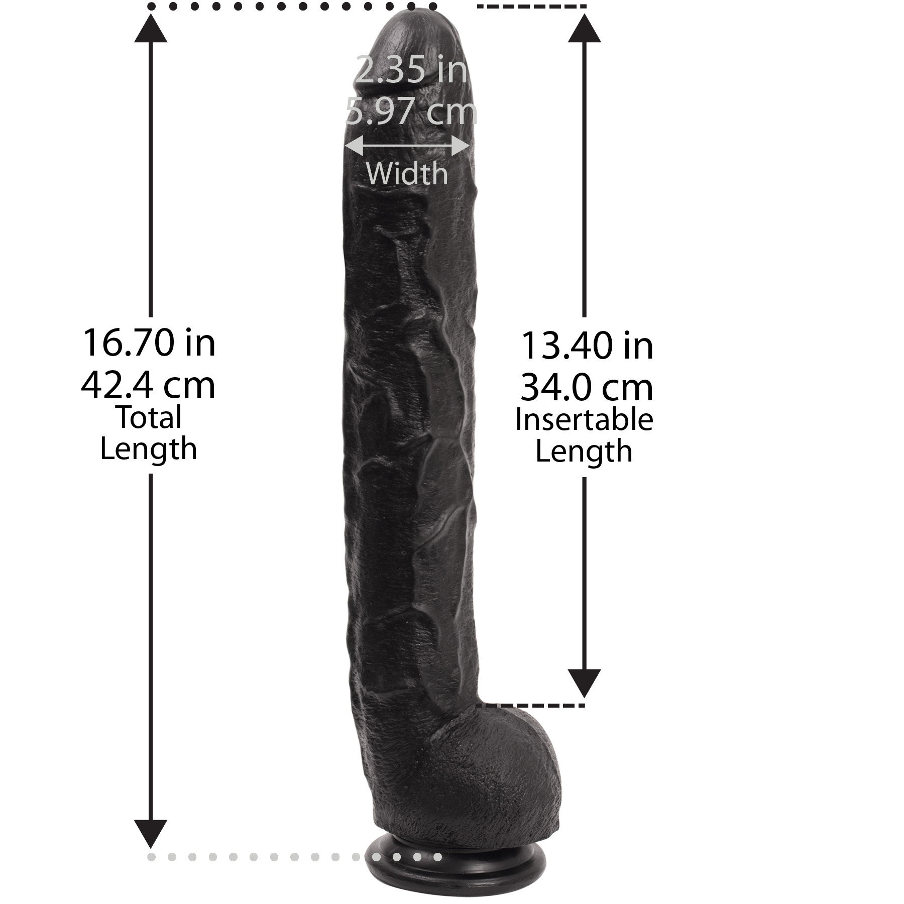 Dick Rambone Realistic Cock - Black, 16" - Thorn & Feather