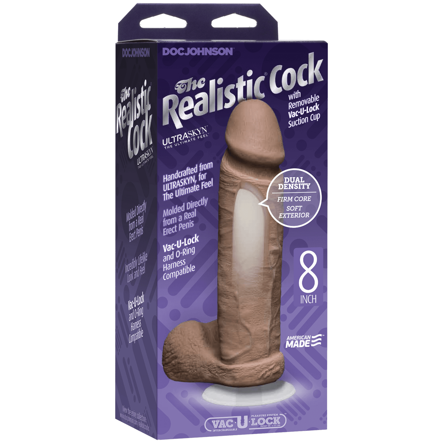 The Realistic Cock Ultraskyn 8" - Caramel - Thorn & Feather