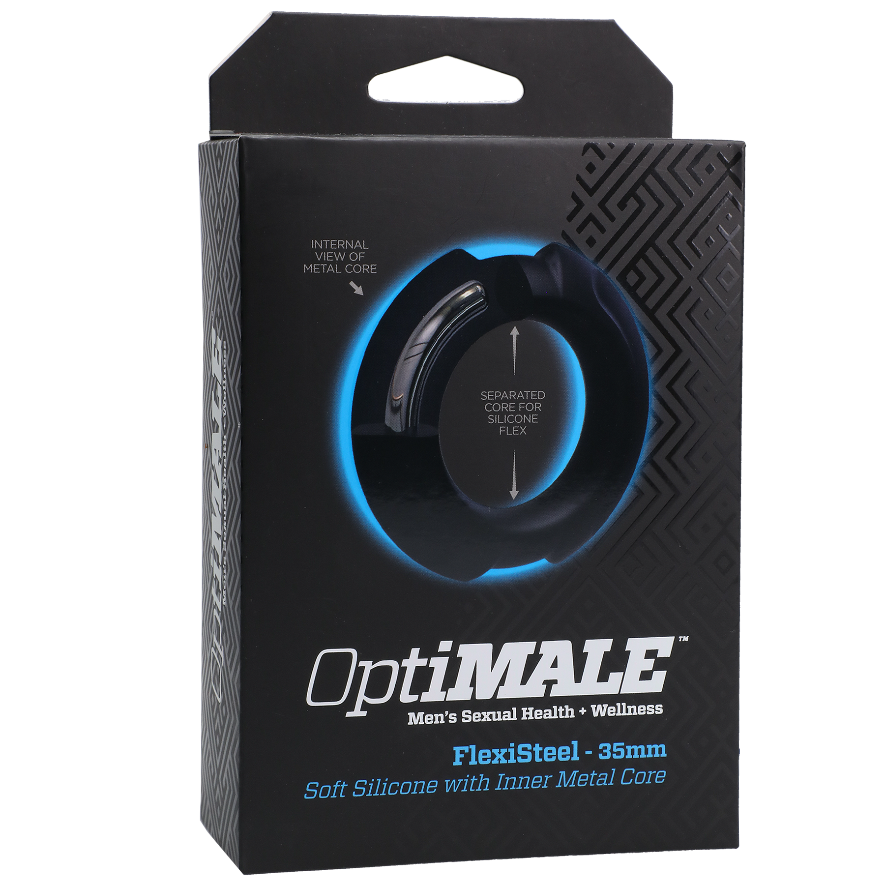 OptiMALE FlexiSteel Silicone C-Ring - 35mm, Black - Thorn & Feather