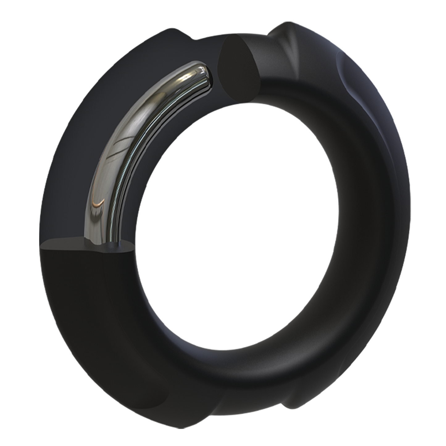 OptiMALE FlexiSteel Silicone C-Ring - 43mm, Black - Thorn & Feather