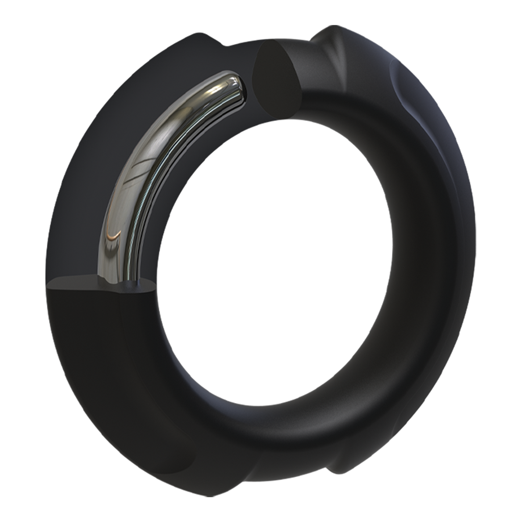 OptiMALE FlexiSteel Silicone C-Ring - 43mm, Black - Thorn & Feather