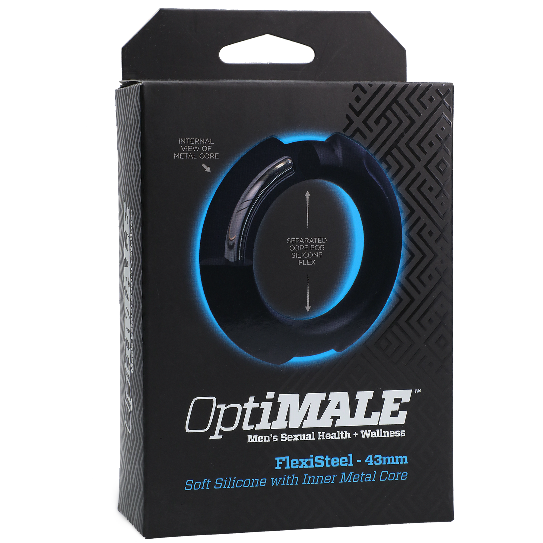 OptiMALE FlexiSteel Silicone C-Ring - 43mm, Black - Thorn & Feather