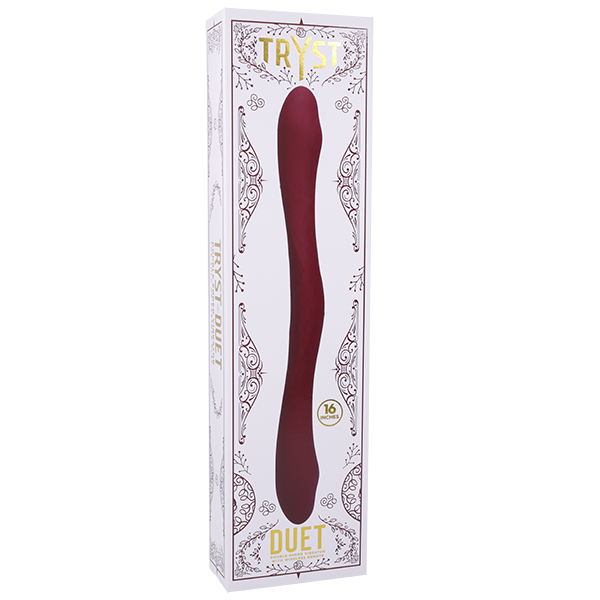 Tryst Duet Double Ended Vibrator w Wireless Remote - Berry Red