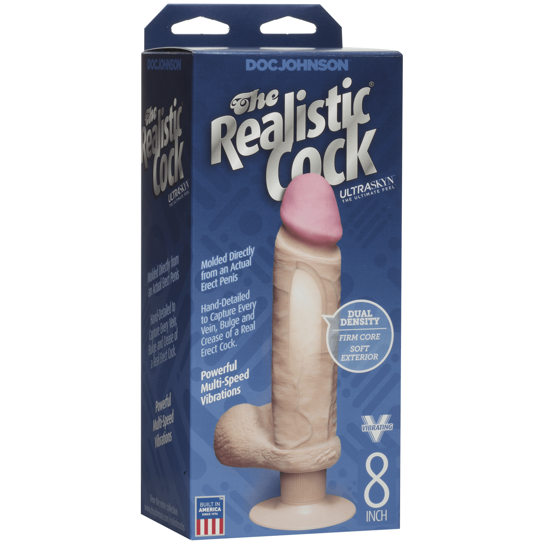 The Realistic Cock ULTRASKYN Vibrating 8” - Vanilla - Thorn & Feather