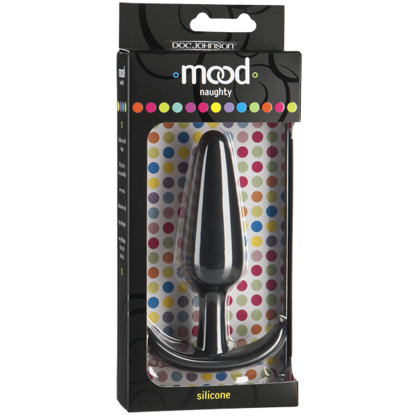 Mood Naughty 1 4.5" Silicone Plug - Large, Black