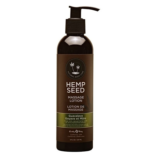 Earthly Body Hemp Seed Massage Lotion - Guavalava, 8oz/237ml