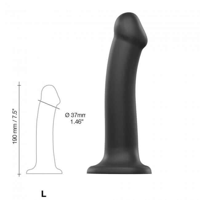 Strap On Me Semi-Realistic Dual Density Bendable Dildo - Black - Thorn & Feather