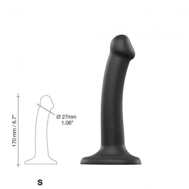 Strap On Me Semi-Realistic Dual Density Bendable Dildo - Black - Thorn & Feather