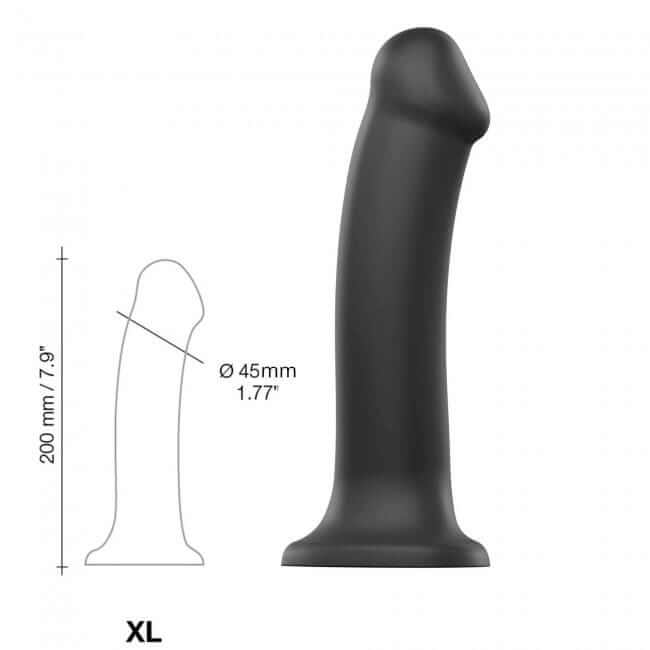 Strap On Me Semi-Realistic Dual Density Bendable Dildo - Black - Thorn & Feather