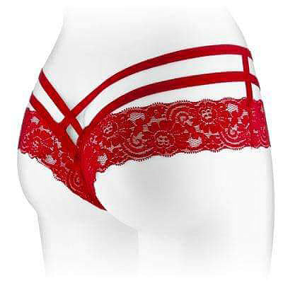 Anne Crotchless Thong Red - Thorn & Feather