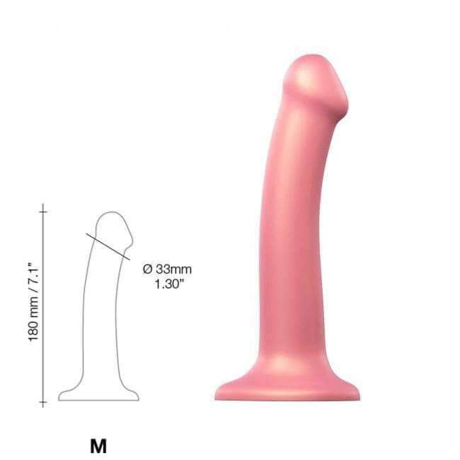 Strap On Me Mono Density Metallic Shine Dildo - M - Thorn & Feather