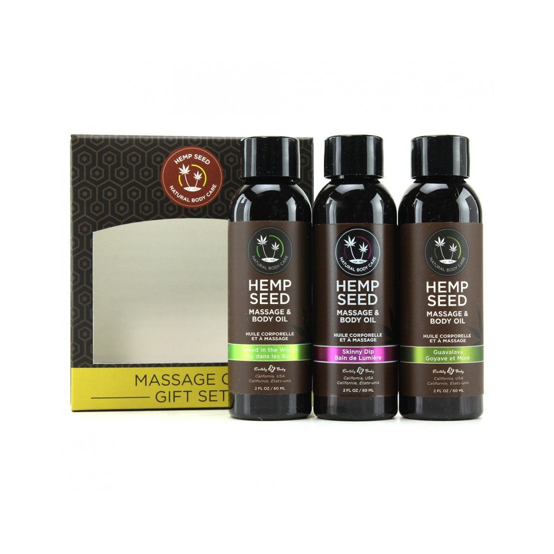 Earthly Body Hemp Seed Massage Oil Trio