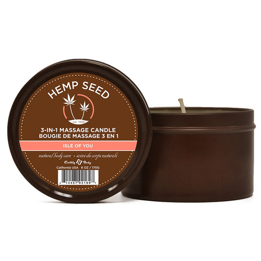 Earthly Body Hemp Seed 3-in-1 Massage Candle - Isle of You