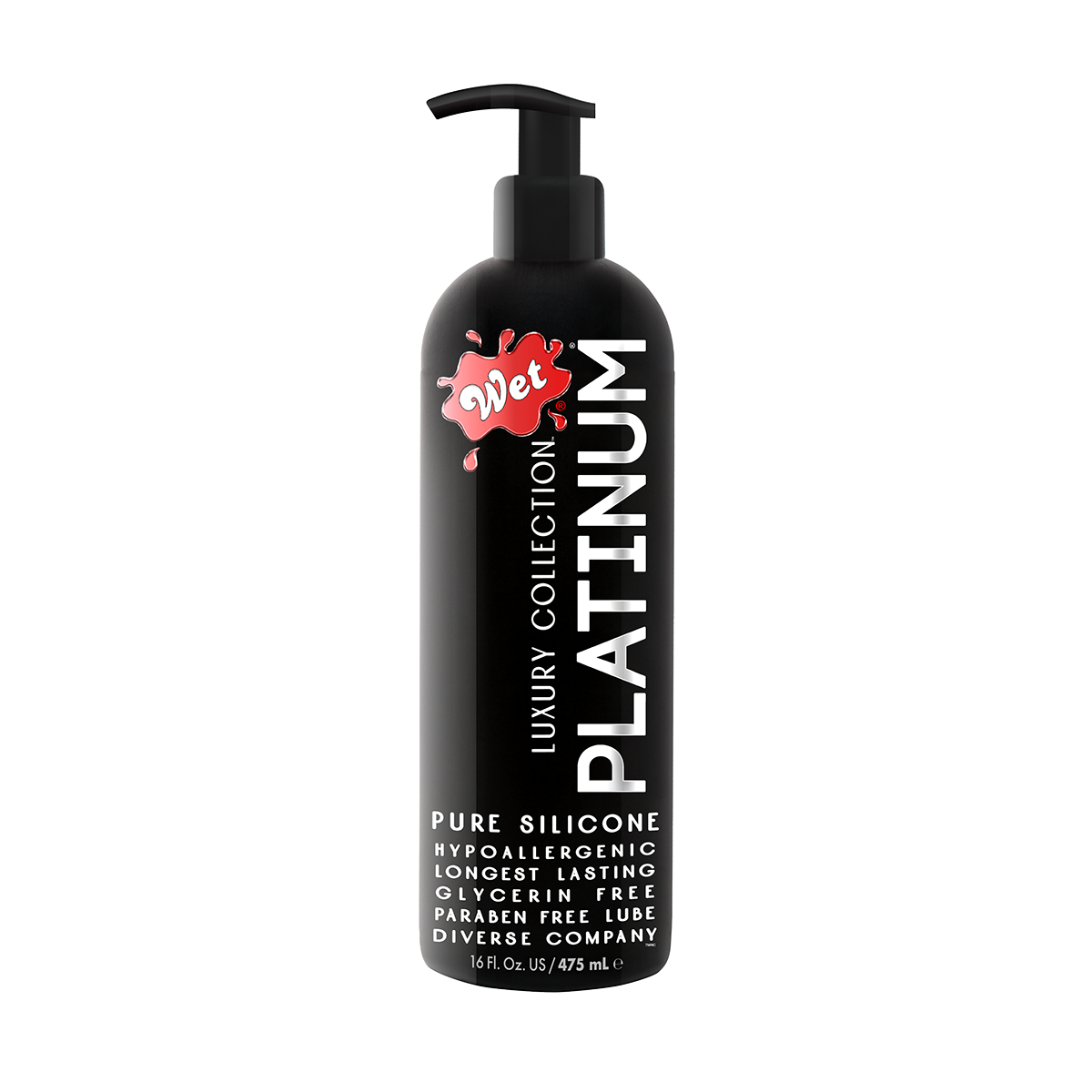 Wet Platinum Formula Silicone Lubricant - 16 oz, 475 ml - Thorn & Feather