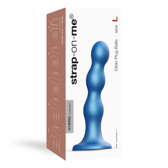 Strap On Me Dildo Plug Balls - Metallic Blue, L - Thorn & Feather