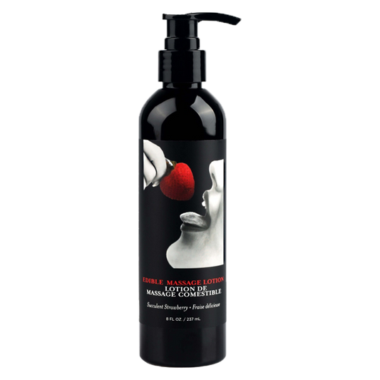 Earthly Body Edible Massage Lotion - Strawberry, 8oz/237ml