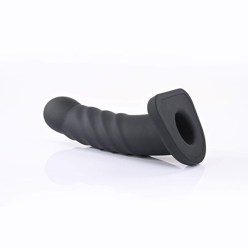 Banx Ribbed Hollow Dildo - 8" Black - Thorn & Feather