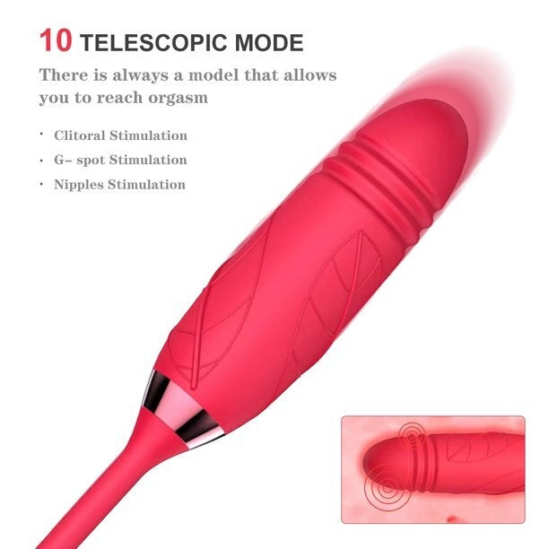 Tracy's Dog 2 in 1 Rose Vibrator - Thorn & Feather