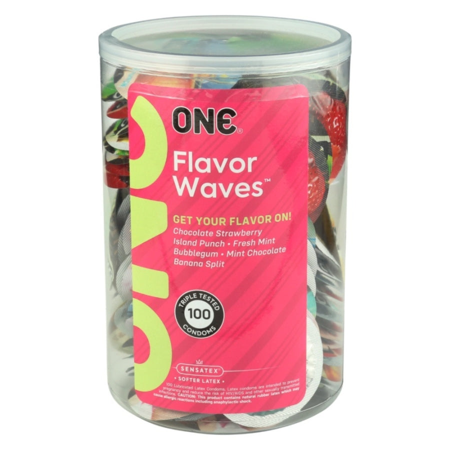 ONE FlavorWaves Condoms - Bowl of 100