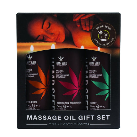 Earthly Body Hemp Seed Massage Oil Gift Set Summer 2024 Collection