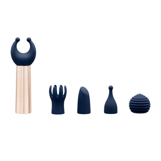 Pillow Talk Secrets Desires 6-Piece Mini Massager Set - Navy - Thorn & Feather