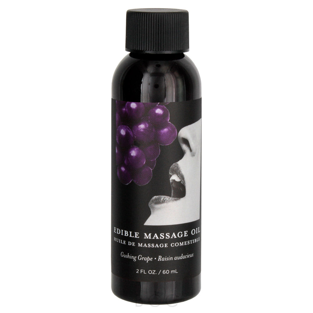 Earthly Body Edible Massage Oil - Grape, 2oz/60ml