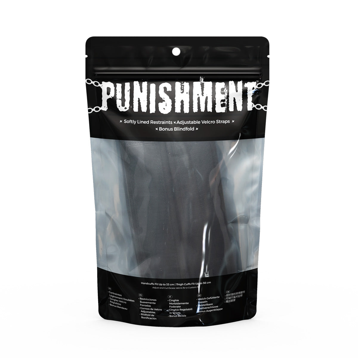 Punishment Thigh to Wrist Restraints - Black