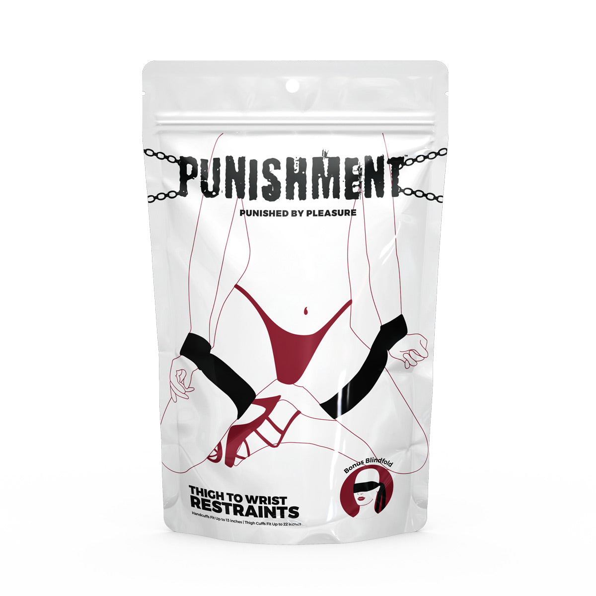 Punishment Thigh to Wrist Restraints - Black