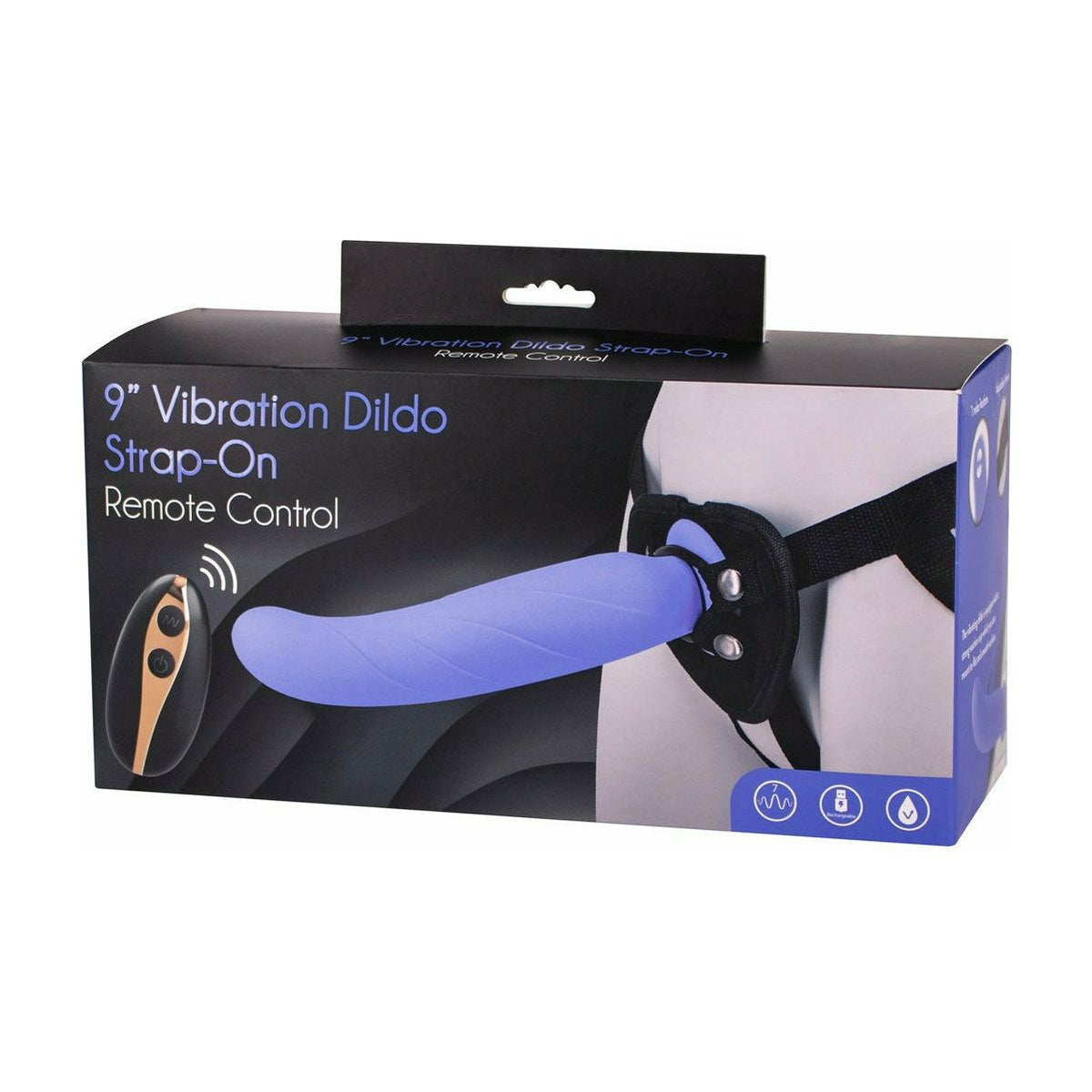 9” Vibrating Strap-On & Harness - Purple