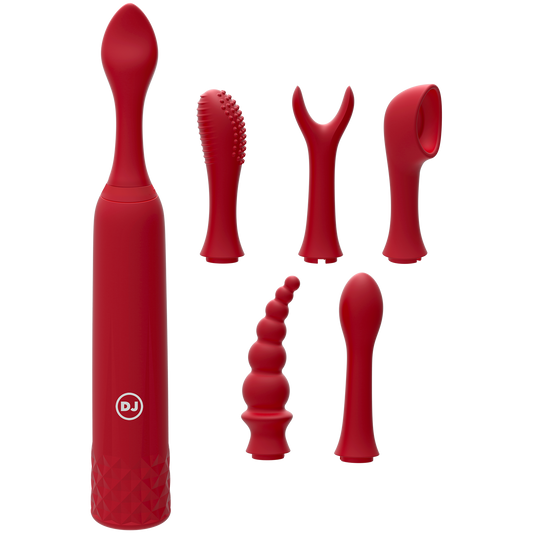 iVibe Select iQuiver 7 Piece Set Clit Vibrator - Red Velvet - Thorn & Feather