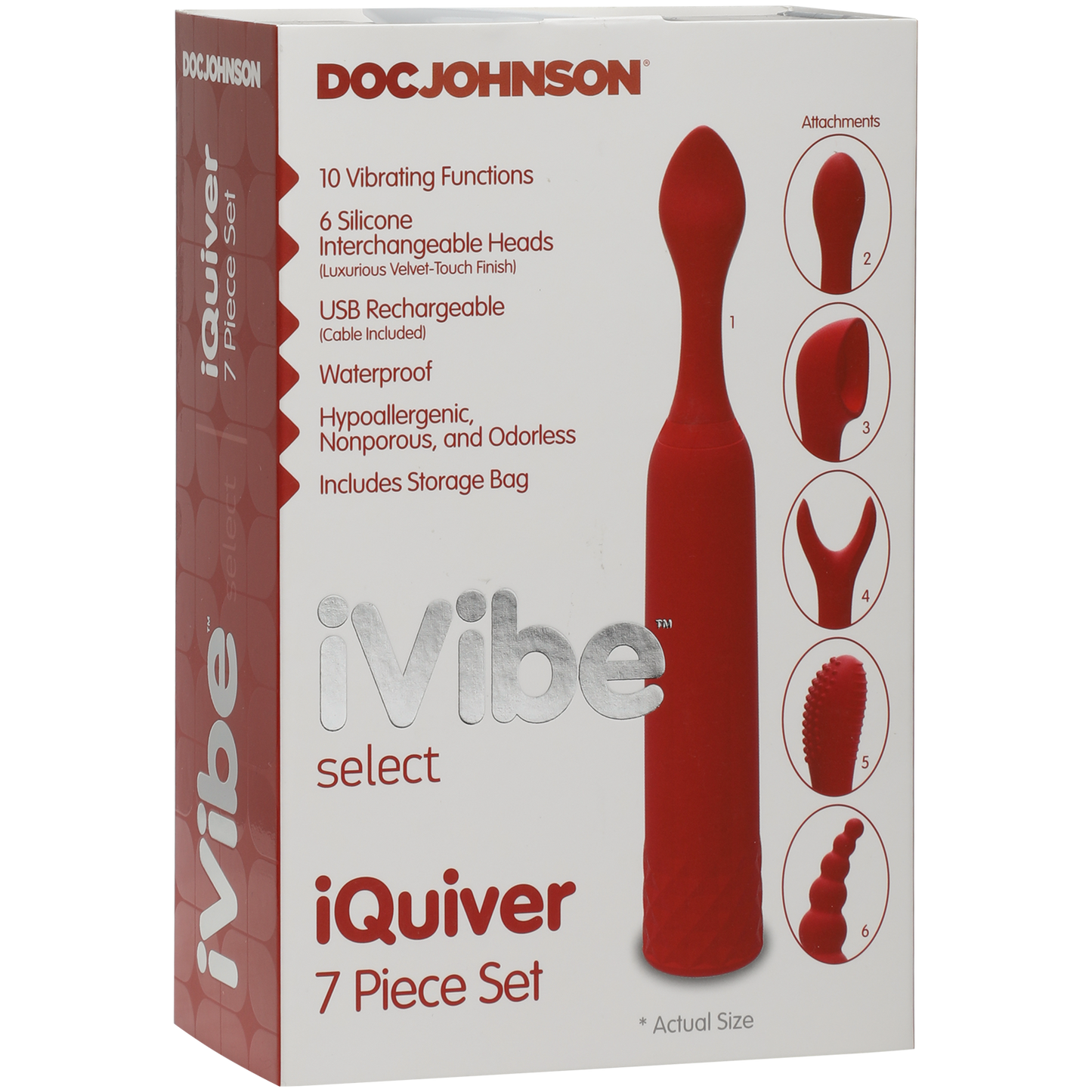 iVibe Select iQuiver 7 Piece Set Clit Vibrator - Red Velvet - Thorn & Feather