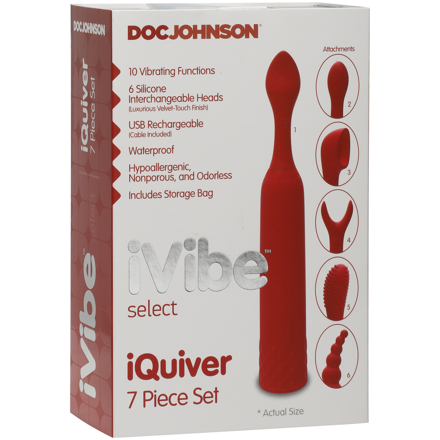 iVibe Select iQuiver 7 Piece Set Clit Vibrator - Red Velvet - Thorn & Feather