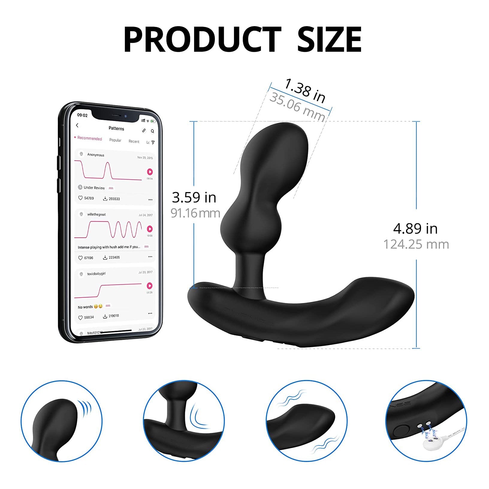 Lovense Edge 2 Bluetooth Prostate Massager - Thorn & Feather