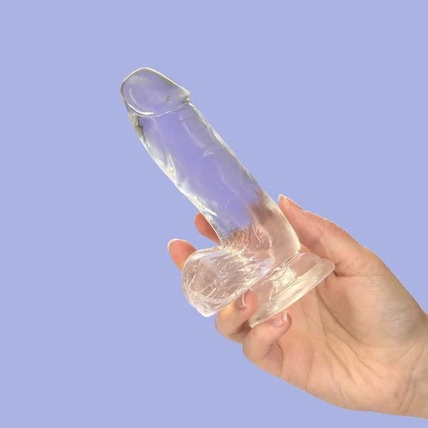 Addiction Crystal 6" Clear Dildo with Balls