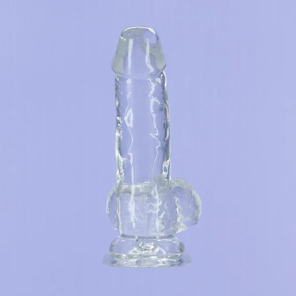 Addiction Crystal 6" Clear Dildo with Balls