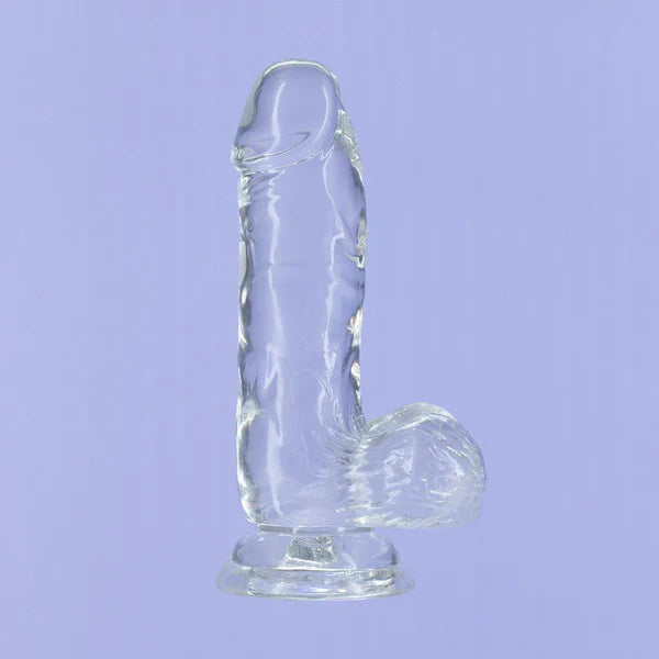 Addiction Crystal 6" Clear Dildo with Balls