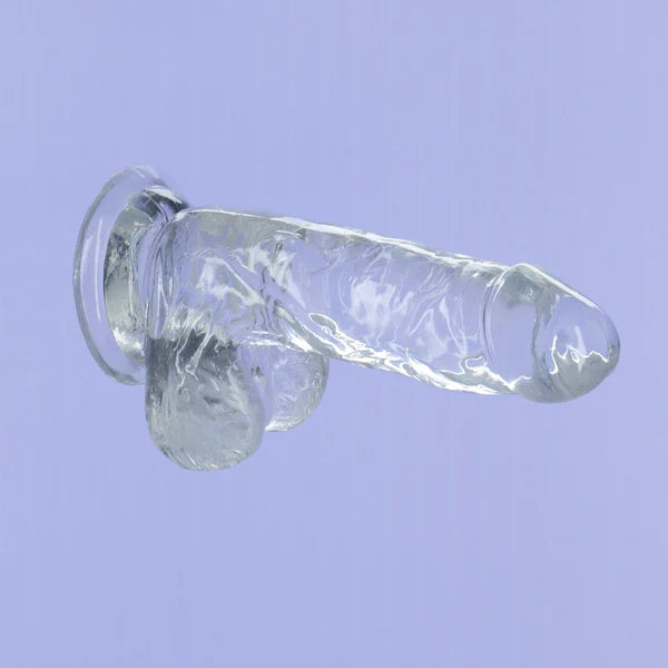 Addiction Crystal 6" Clear Dildo with Balls