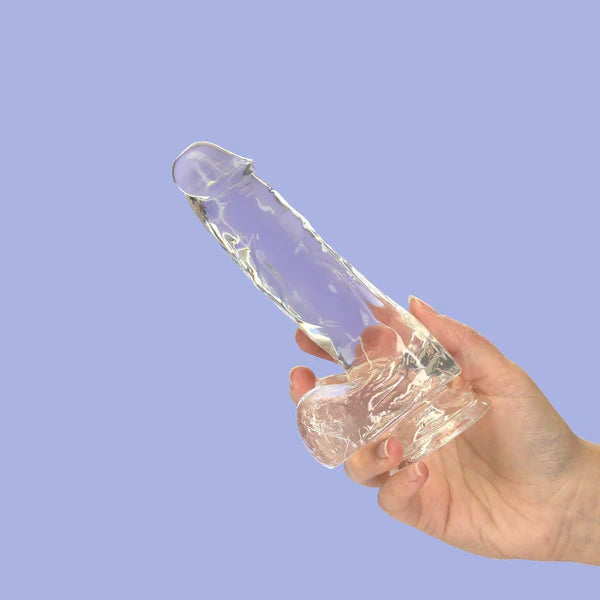 Addiction Crystal 7" Clear Dildo with Balls