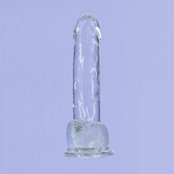 Addiction Crystal 7" Clear Dildo with Balls