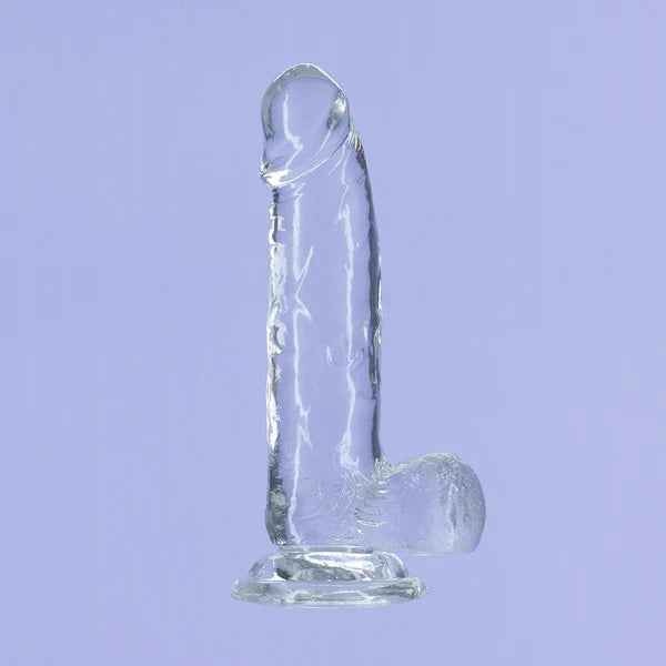 Addiction Crystal 7" Clear Dildo with Balls