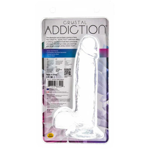 Addiction Crystal 8" Clear Dildo with Balls