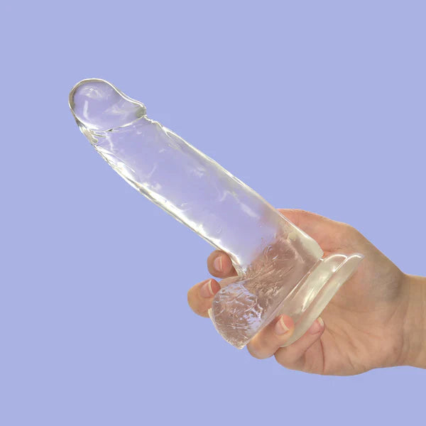 Addiction Crystal 8" Clear Dildo with Balls